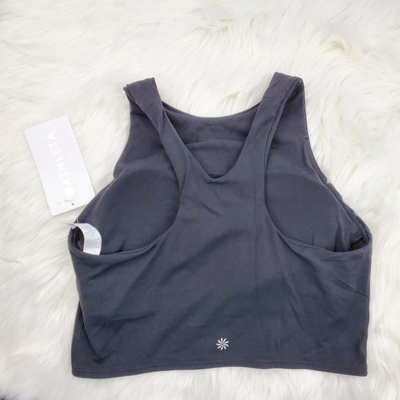 NWT Athleta Black Conscious Crop Sports Bra - Picture 5 of 7